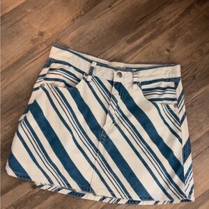 Universal Thread Blue and White Striped Mini Skirt
